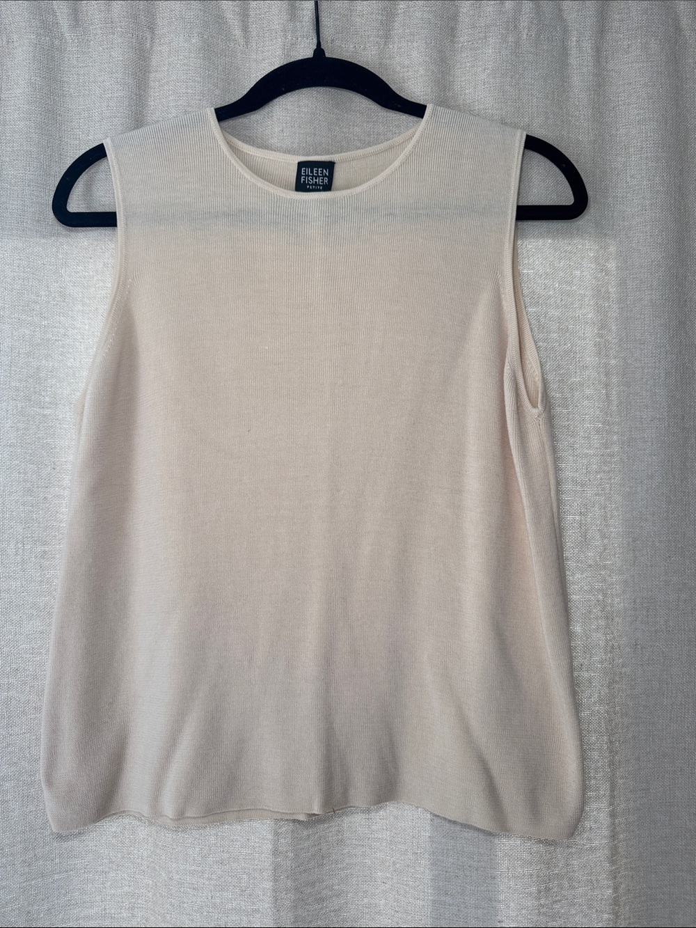 100% Merino Wool Eileen Fisher Cream Sleeveless Tank Size Large